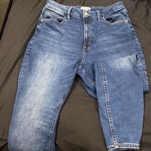 Forever 21 Blue Curved Skinny Denim